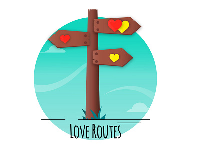 Love Routes illustration love signboard