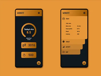 Workfit app design fitness minimalist typography workout