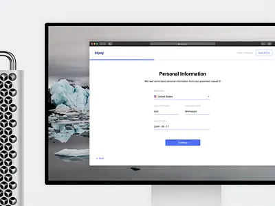 BitPay Personal Account Verification - Desktop account bitcoin blockchain branding browser crypto desktop forms kyc onboarding product design ui ux verification