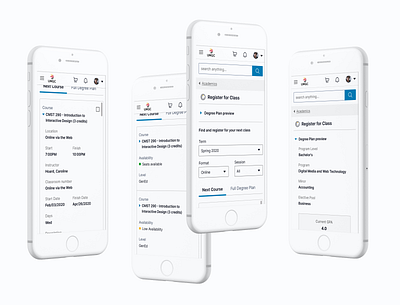 Self-service student portal - mobile device app education interface mobile ui ui user experience user interface ux website