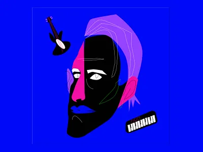 Arron Sans – musician 2d adobe illustrator face guitars illustration illustration art illustrator music music instrument music player musician piano logo portrair vector