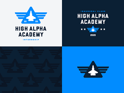 High Alpha Academy branding badge branding design logo pattern vector