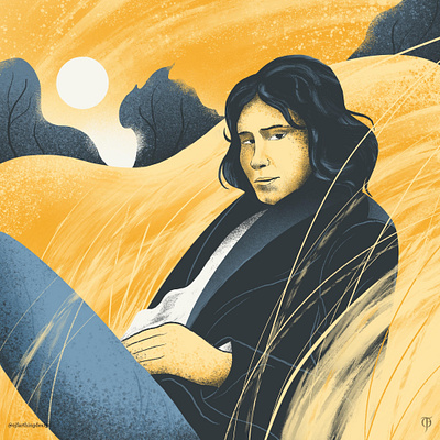 Nick Drake (detail) britishfolk colour folk illustration illustrator landscape music musician nickdrake procreate texture tribute wheat