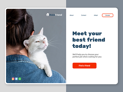 Daily UI challenge. Day 3.1 adopt adoption animals app cats daily 100 challenge daily ui dailyui dailyui 003 design ui