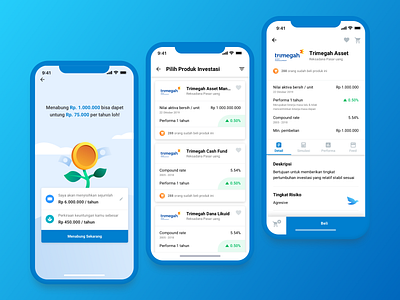 FUNDtastic: Untung Terus app cards design finance fintech flow gradient icons illustration invest ios list mobile navigation tabbar ui userflow ux