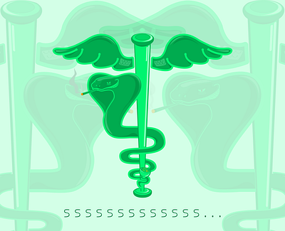 Sssssssssmoke It 420 blaze it bong cannabis design exercise marijuana medical cannabis medicine snake vector vector illustration water pipe weed weeded to the gills