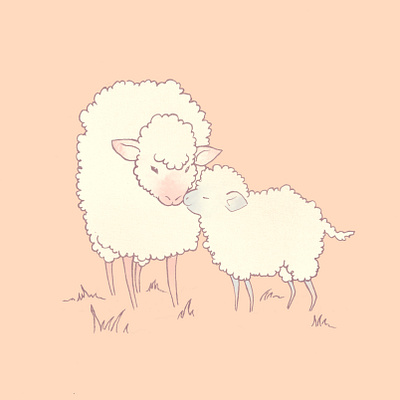 Easter Sheep animal rights digital color easter hand drawn illustration lamb sheep vegan vegetarian