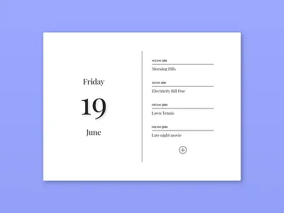 Schedule - Design Idea 100daysofui adobexd dailyui design ui