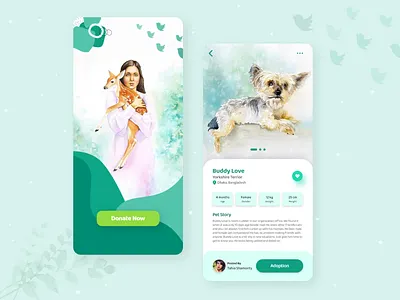 Animal Rescue and Pet adoption App adoption android animals animation app app design branding dog figma illustraion mobile app mobile ui pet adoption product design sketch ui ux website xd