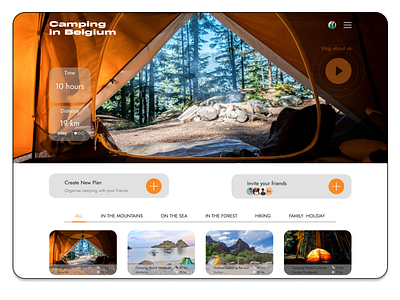 Camping in Belgium belgique belgium camping concept design hiking landing landing page landingpage landscape service service design tourism travelling ui