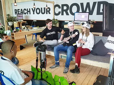 CROWD. Agency - Brand Application brand branding crowd design identity influencer influencer marketing influencers logo logotype typography vector