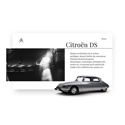 Citroen DS Ui Design citroen concept figma homepage design ui ui design uiux web