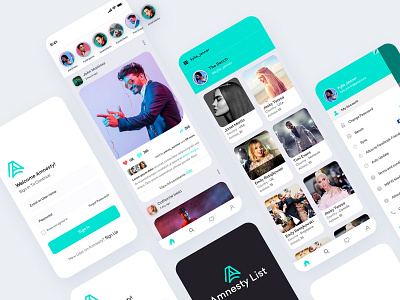 Celebrity app designed. app app design dashboad forgot password graphics illustration list view listing login page menu bar menu design product design sign up statistics typography uidesign ux uxui vector website