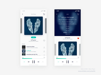 DailyUI_#009 - Music Player adobe xd app design clean ui dailyui light ui minimal minimalist minimalistic mobile app music music app music player music ui player ui design ux design