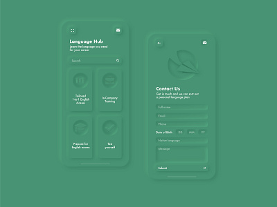 Neumorphic UI Design design green illustrator neumorphism typography ui vector