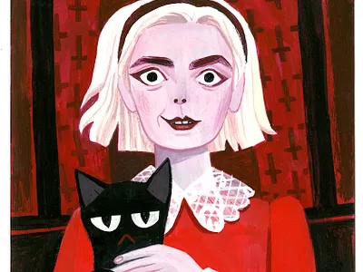 Sabrina art character design color girl gouache illustration painting