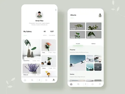Gallery : Photo sharing app app app design application design gallery home home page minimal minimalistic photo photography profile typography ui ui ux ui design ui inspiration user experience user interface ux