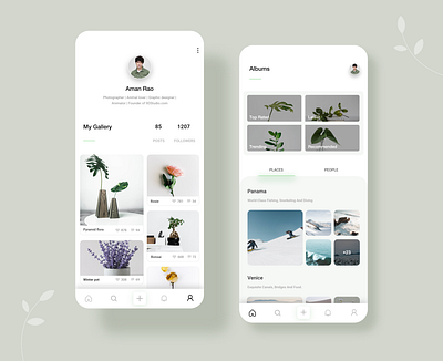 Gallery : Photo sharing app app app design application design gallery home home page minimal minimalistic photo photography profile typography ui ui ux ui design ui inspiration user experience user interface ux