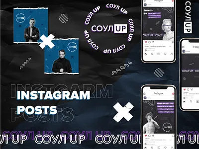 Instagram design for SoulUp branding design instagram post landingpage packing posts smm typography uiux