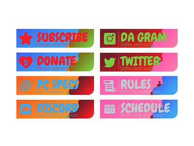 Twitch Panels branding design illustration twitch