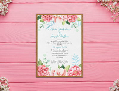 WEDDING INVITATION | Mária & Jozef floral graphic design illustration invitation typography vector watercolor wedding wedding card wedding invitation
