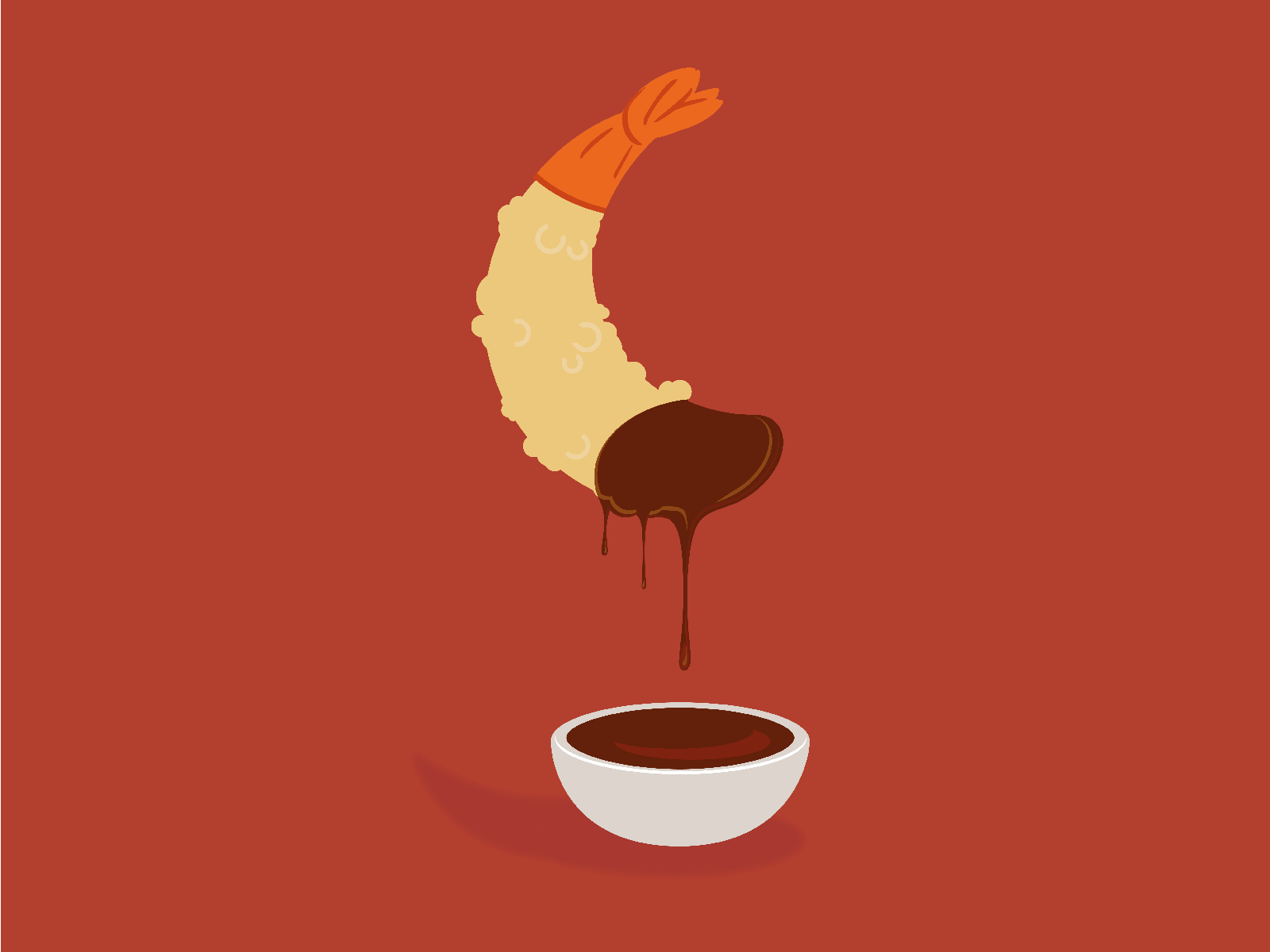 chocolate shrimp animation food illustration