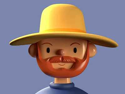 Vincent Van Gogh | Toy Faces | 3D Illustration 3d abstract agume agume app artist avatar brand design branding character design cute freebie illustraion list plugin product toy faces ui ux van gogh
