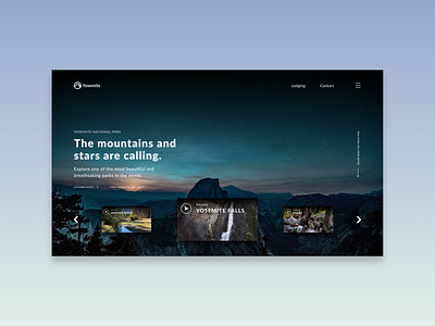 Yosemite National Park - Landing Page adobe xd design figma landing page landing page design landing page ui landing pages ui uibucket user inteface ux web web design website website design yosemite yosemite national park