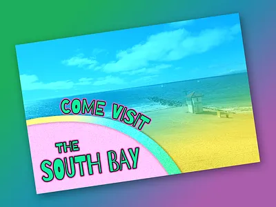 South Bay Postcard beach gradient postcard postcards south bay