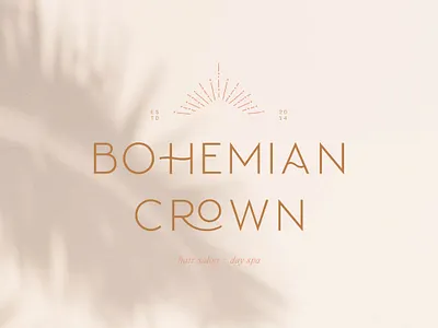 Bohemian Style Logo for Hair Salon bohemian branding hair hair salon hairdresser logo pink logo salon spa