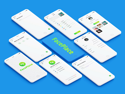 faceplace app branding design dual faceplace green icon illustration illustrator logo minimal profile recordings ui ux video