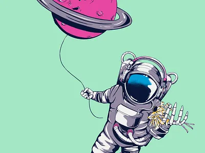 Space Jam animation astronaut branding design illustration planet popart space spaceman