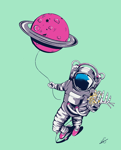 Space Jam animation astronaut branding design illustration planet popart space spaceman