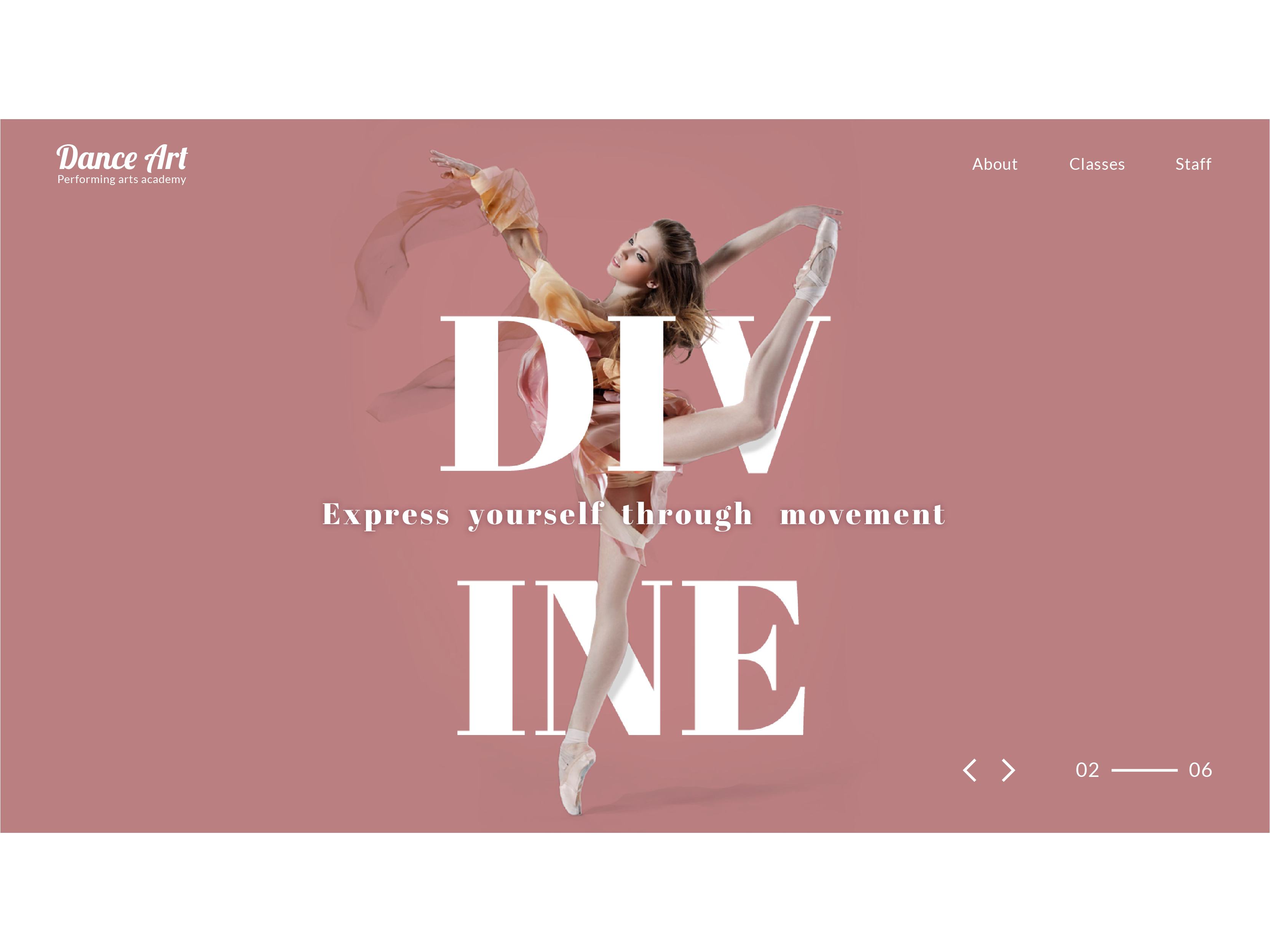 Dance Art Academy banner ad branding branding design design landing page design typography