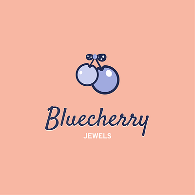 Bluecherry blue cherry color design flat graphicdesign illustration illustrator jewels logo vector