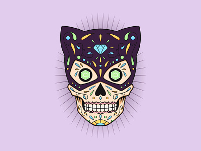 Catwoman Calavera calavera catwoman character design illustration photoshop portrait skull sugar skull