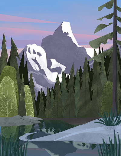 Mountain View illustration landscape landscape design landscape illustration mountains nature nature illustration trees