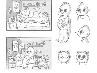 Character concept and storyboard frames 2d bird boy cartoon cartoon character cartoon illustration character characterdesign cute illustration illustrator procreate storyboard
