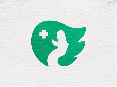 Halona! brand branding clover flower girl gradient hair haircut hairstyle icon illustration logo logo design logodesign luck mark negative space salon symbol woman