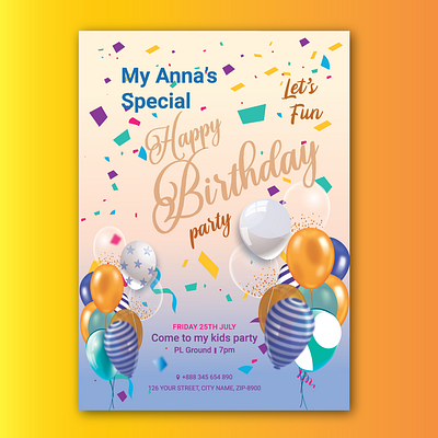 Happy birthday party flyer design birth birthday birthday card birthday invitation birthday party flyer party personal