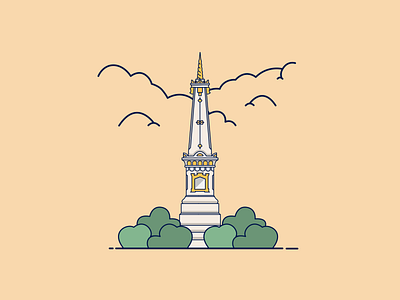 TUGU YOGYAKARTA art building cute design flat flatdesign illustration indonesia jogja monument trip tugu