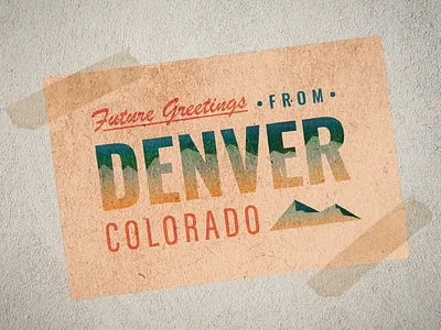 Greetings from Denver city colorado denver illustration mountains postcard texture typography