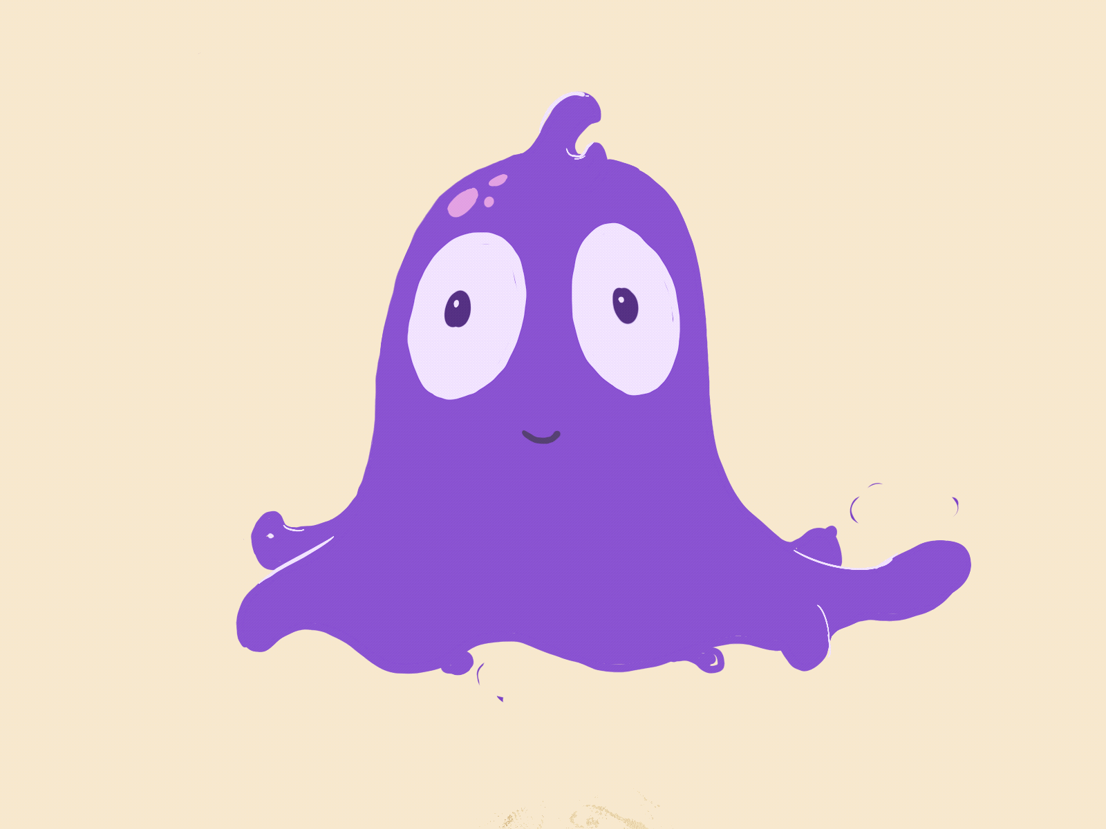 Purple monster 2020 2danimation animatedgif animation bite cute design framebyframe handdrawn illustration ipadpro jelly monster procreate purple ui ux