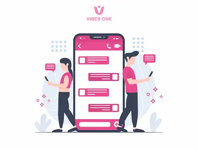 Chatting characters chatting flat girl illustration man vector woman