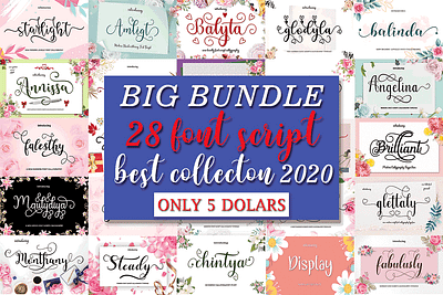 Big Font Bundle Bundles bundle discount font fonts handwritten sale script