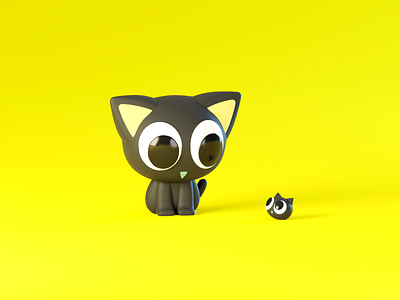 Day 88-90 Cat 100daysof3d 100daysof3dbytx 3d black cat blender blendercycles cat fanart luoxiaohei the legend of hei the100dayproject 罗小黑