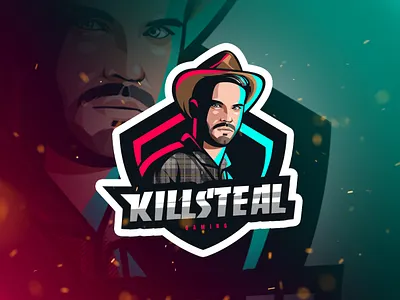 COWBOY KILLSTEAL branding design e sport mascot logo streamer icon illustration illustrator logo minimal typography ux vector