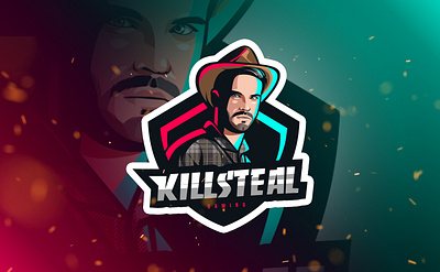 COWBOY KILLSTEAL branding design e sport mascot logo streamer icon illustration illustrator logo minimal typography ux vector