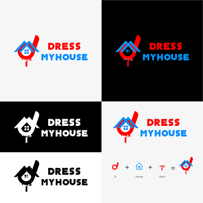 Dress my house branding illustration logo typography vector