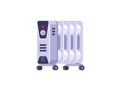 Heater daily electric heater flat design icon illustration vector